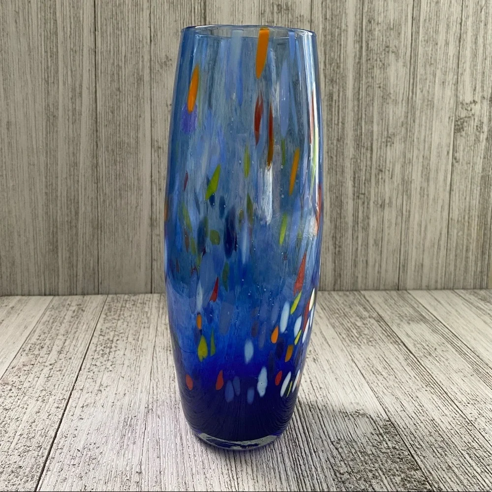 Unique Murano Inspired Glass Vase (9 inch), 